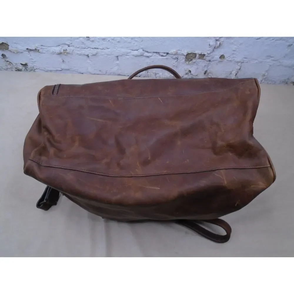 MOORE & GILES “NetJets” Edition Heavy Leather Duffel EUC Durable Weekend Travel